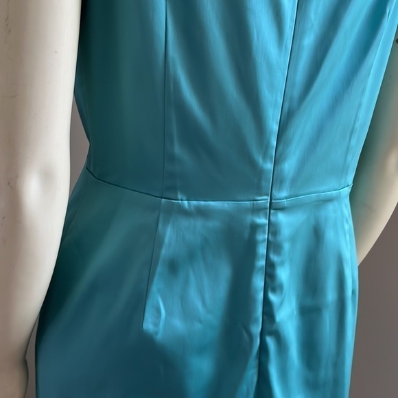 Nwt Adrianna Papell Turquoise Sleeveless Fitted Cocktail Dress 12 - Picture 6 of 14